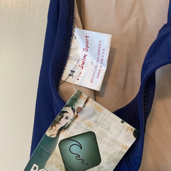 NWT Pro swim sport navy blue one piece swimsuit - Picture 3 of 5